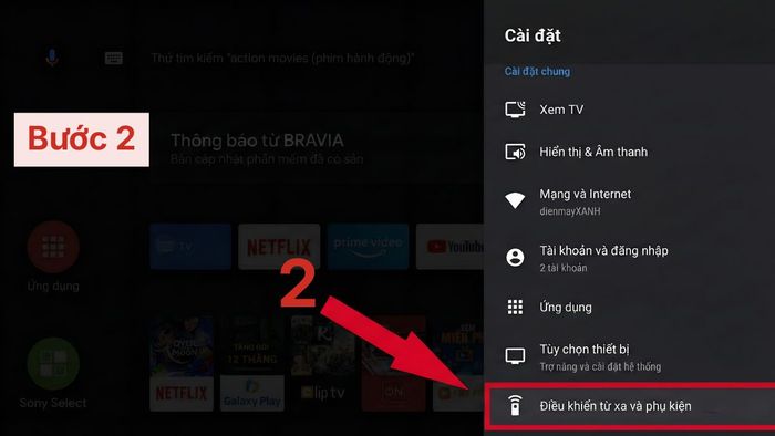 Hướng dẫn kết nối loa Bluetooth với tivi Sony - bước 2