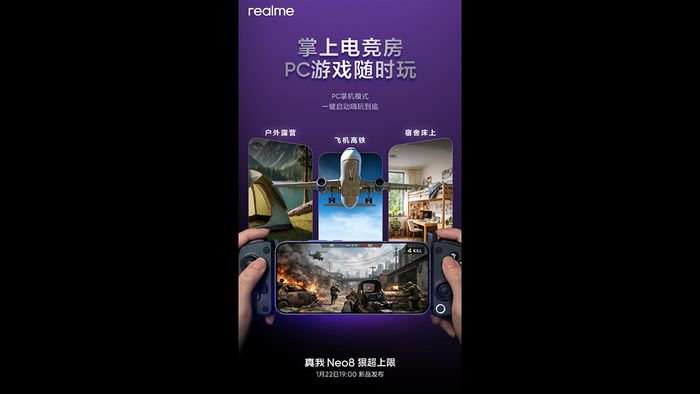 realme Neo 8 được trang bị chế độ chơi game PC theo phong cách cầm tay