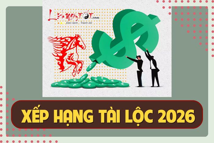 Xếp hạng tài lộc năm 2026 của 12 con giáp