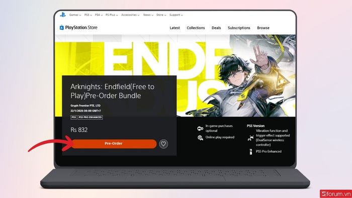 Nhấn vào Pre-Order để đặt trước game Arknights: Endfield