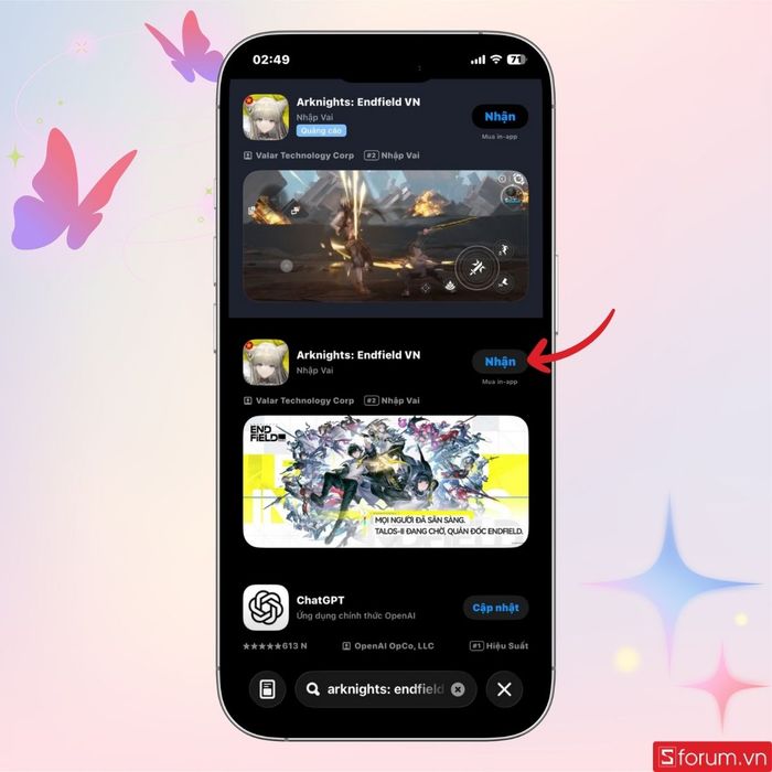 Truy cập vào đường link tải Arknights Endfield trên điện thoại để bắt đầu cài đặt.