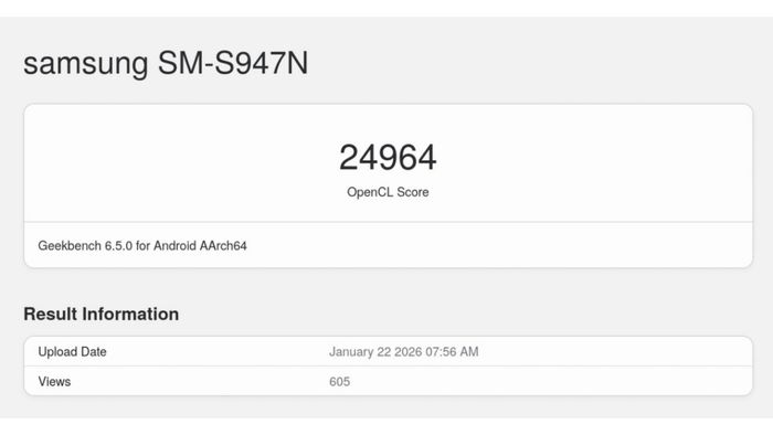 GPU Xclipse 960 tích hợp trên Exynos 2600 ghi nhận 24,964 điểm trong bài benchmark OpenCL
