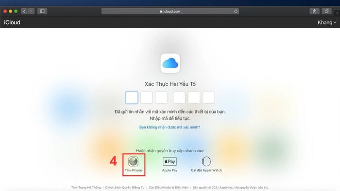 Cách xóa ID Apple trên iPhone cũ từ xa bằng Web – bước 2