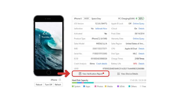 Cách kiểm tra iPhone cũ 99% bằng 3uTools – bước 4
