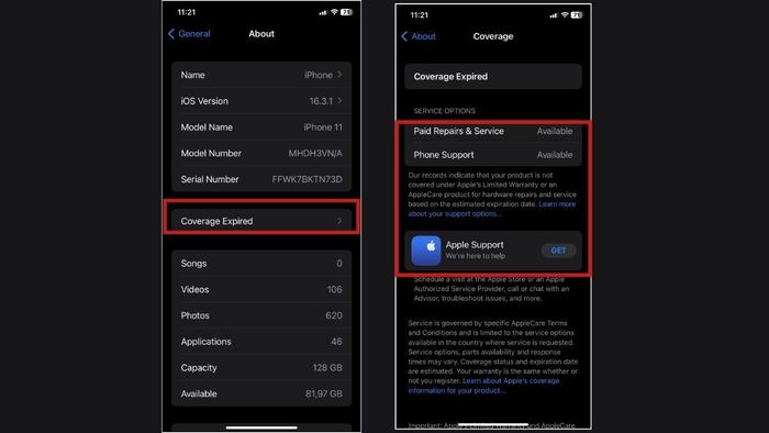 Cách kiểm tra linh kiện của iPhone cũ 99% – bước 3