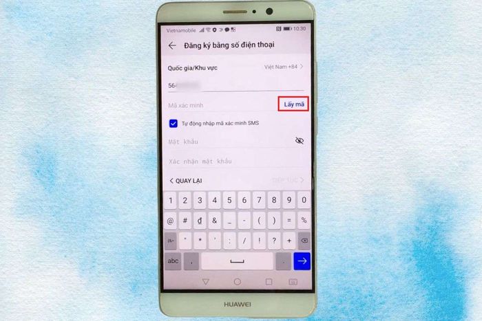 Nhận mã SMS trên điện thoại của bạn