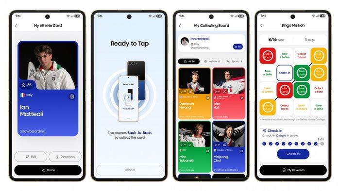 Galaxy Z Flip7 Olympic Edition được cài sẵn bộ hình nền độc quyền và các ứng dụng thiết yếu dành riêng cho vận động viên