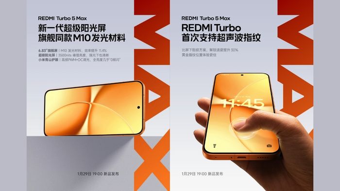 Redmi Turbo 5 Max sở hữu màn hình LTPS OLED lớn 6.83 inch, độ phân giải 1.5K mang lại trải nghiệm hình ảnh ấn tượng.
