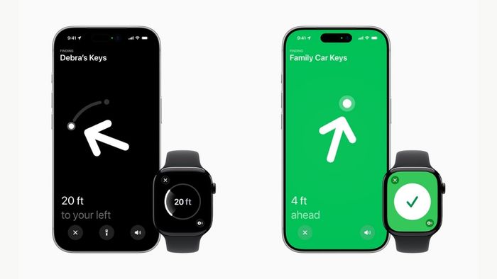 AirTag mới mang đến khả năng sử dụng Apple Watch để dẫn đường đến vị trí đồ vật cần tìm. (Ảnh: Apple)