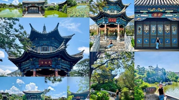 Cảnh quan sân thiên tỉnh tại Chu Gia Hoa Viên Trung Quốc