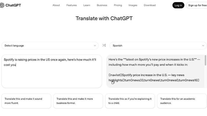  Translate là công cụ dịch thuật mới của OpenAI.