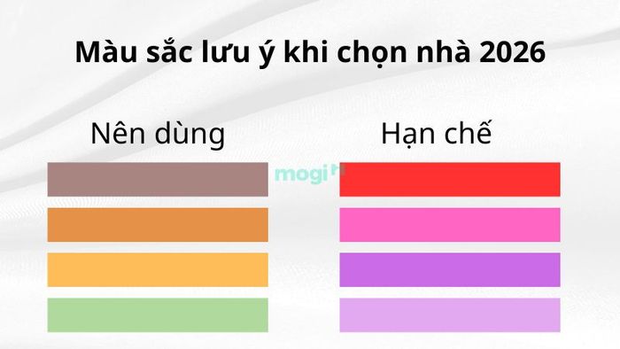 Màu sắc cần lưu ý khi chọn nhà trong năm 2026