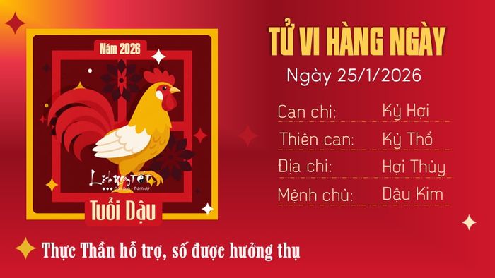 Tử vi ngày 25/1/2026 của tuổi Dậu