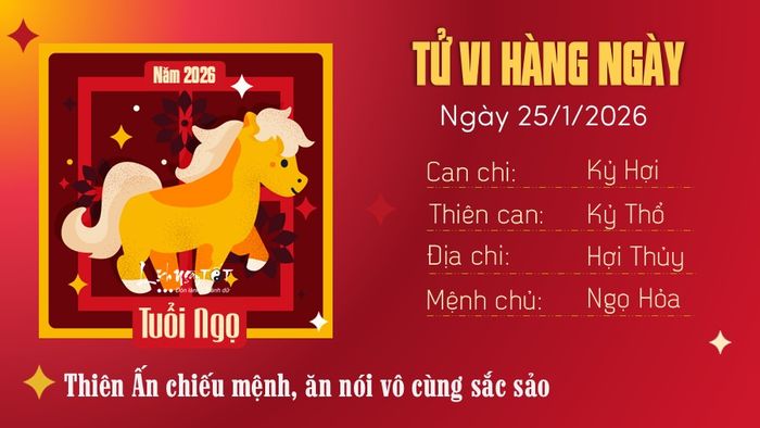 Tử vi hàng ngày 25/1/2026 của tuổi Ngọ