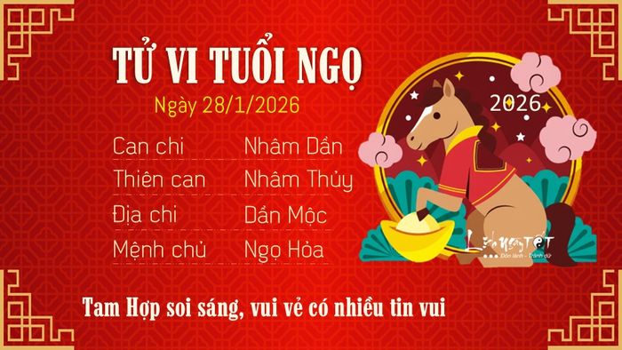 Tử vi hàng ngày 28/1/2026 của tuổi Ngọ