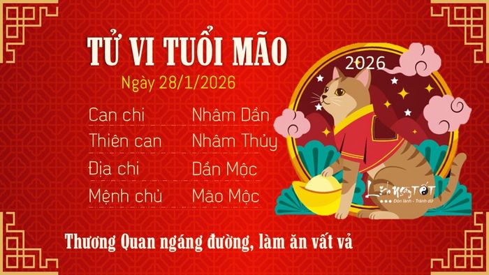 Tử vi hàng ngày 28/1/2026 của tuổi Mão