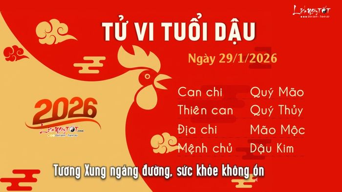 Tử vi hàng ngày 29/1/2026 - Tuổi Dậu