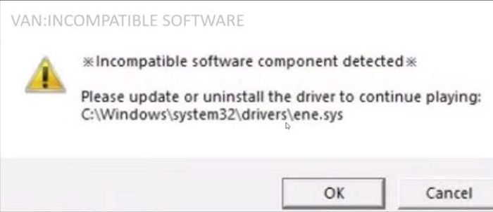 Tổng quan về lỗi VAN: incompatible software