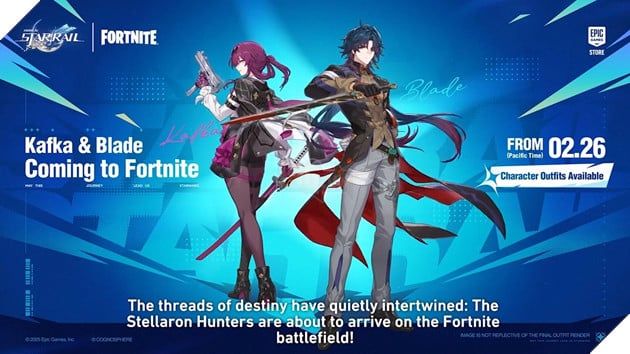 Honkai: Star Rail bắt tay Fortnite, Kafka và Blade chính thức góp mặt trong thế giới battle royale