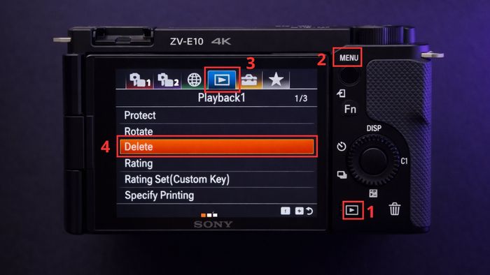 Xóa nhiều ảnh trên máy Sony theo ngày hoặc theo folder - bước 1