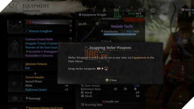 Nioh 3: Hướng Dẫn Cách Kích Hoạt Ô Vũ Khí Cận Chiến Thứ Hai