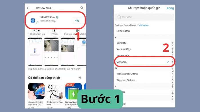 Hướng dẫn cài đặt camera Kbvision trên điện thoại - Bước 1