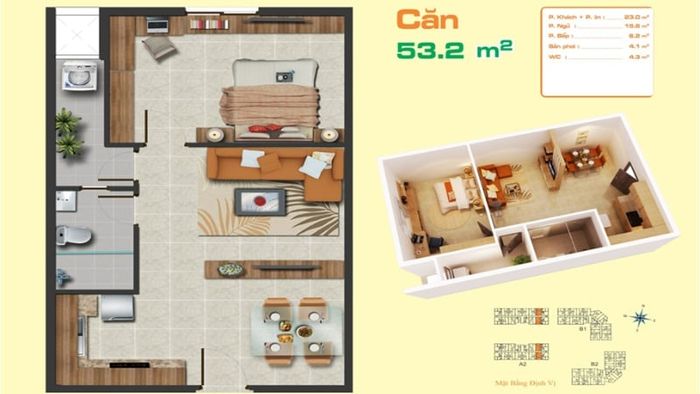 Bản thiết kế căn hộ tại Hưng Ngân Garden, Quận 12