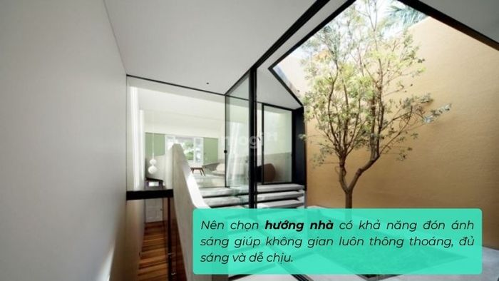 Nên lựa chọn hướng nhà có khả năng đón nhận ánh sáng tự nhiên.