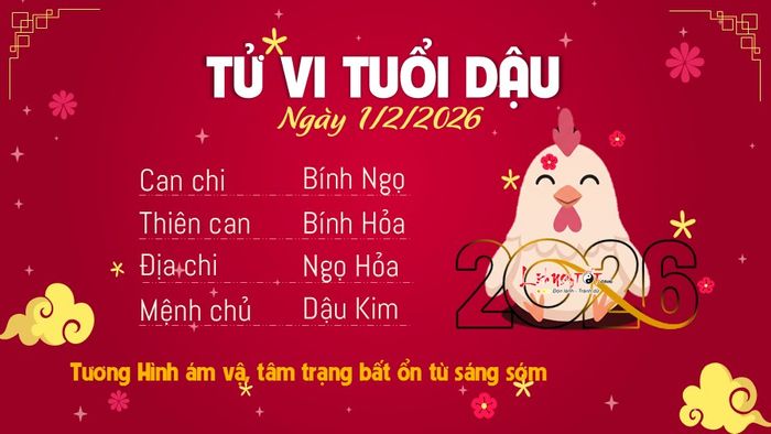 Tử vi hàng ngày 1/2/2026 - Dậu