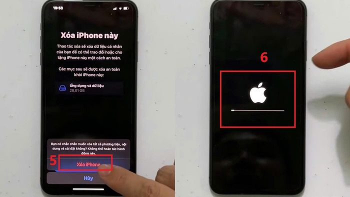 Bước 2 trong việc kiểm tra iCloud trên iPhone cũ bằng cách khôi phục cài đặt gốc