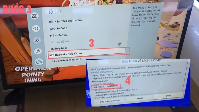 Cách xem năm sản xuất tivi Samsung trực tiếp trên tivi
