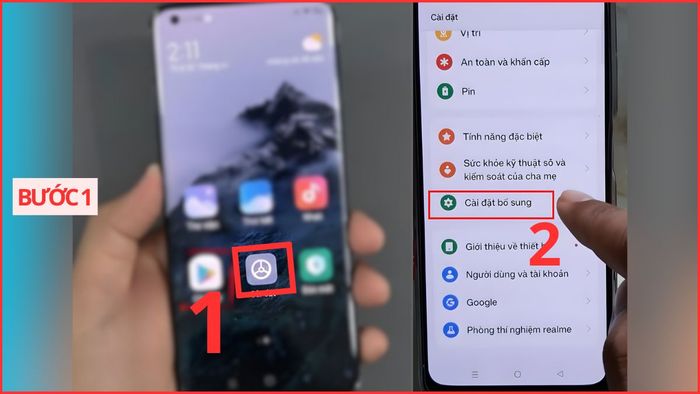 Cách tắt nguồn điện thoại Realme bằng phím tắt, bắt đầu từ bước 1