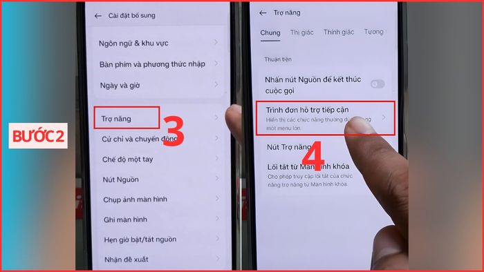 Cách tắt nguồn Realme qua bước 2 trong trình đơn hỗ trợ tiếp cận