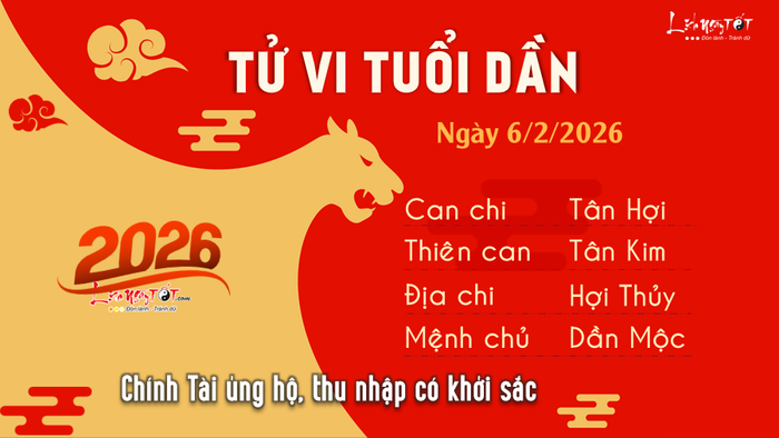 Tử vi hàng ngày 6/2/2026 - Dần