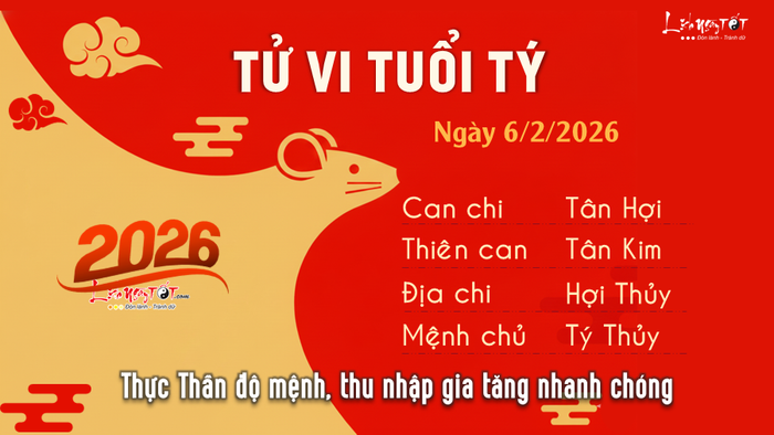 Tử vi hàng ngày 6/2/2026 - Tý