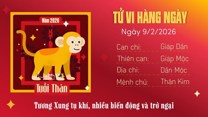 Tử vi hàng ngày 9/2/2026 tuổi Thân