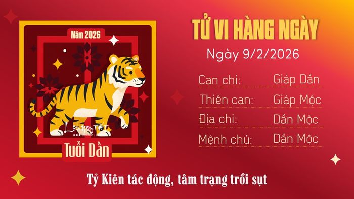 Tử vi hàng ngày 9/2/2026 tuổi Dần