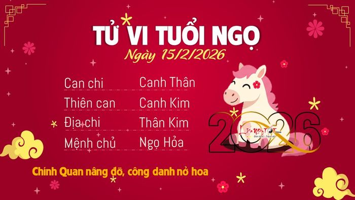 Tử vi hàng ngày 15/2/2026 của Ngọ