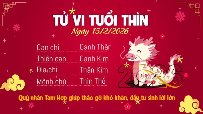 Tử vi hàng ngày 15/2/2026 của Thìn