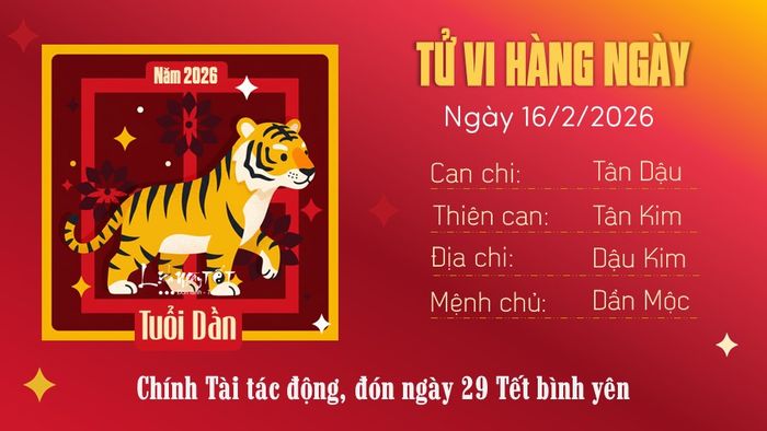 Tử vi ngày 16/2/2026 của tuổi Dần