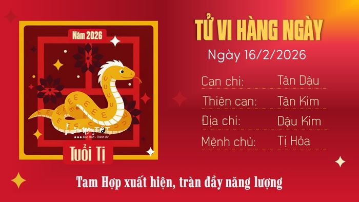 Tử vi ngày 16/2/2026 của tuổi Tị