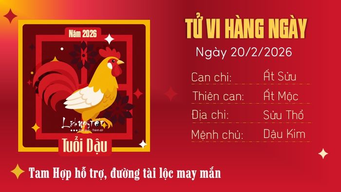 Tử vi hàng ngày 20/2/2026 - Dậu