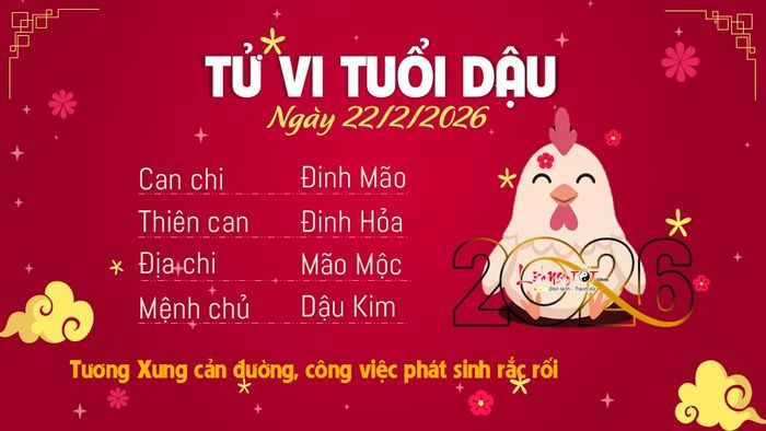Tử vi hàng ngày 22/2/2026 - Dậu