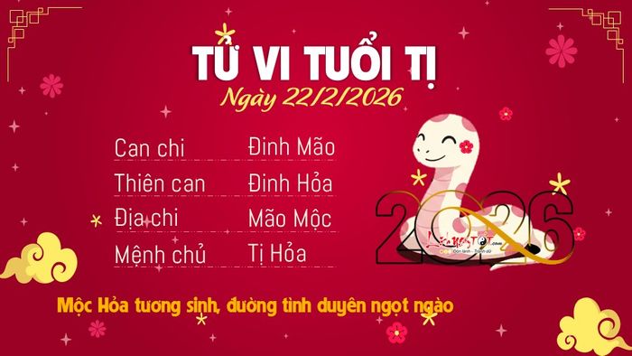 Tử vi hàng ngày 22/2/2026 - Tị