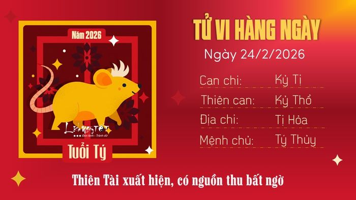 1. Tử vi hàng ngày 24/2/2026 - Tý