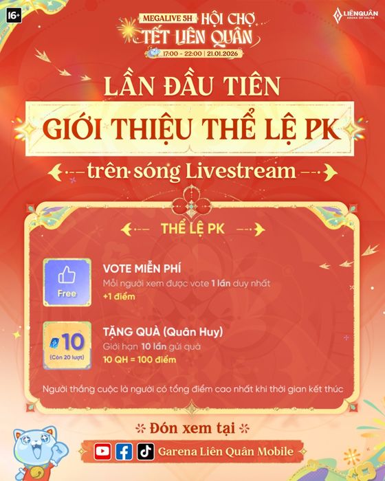 Giới thiệu thể lệ PK trên Livestream