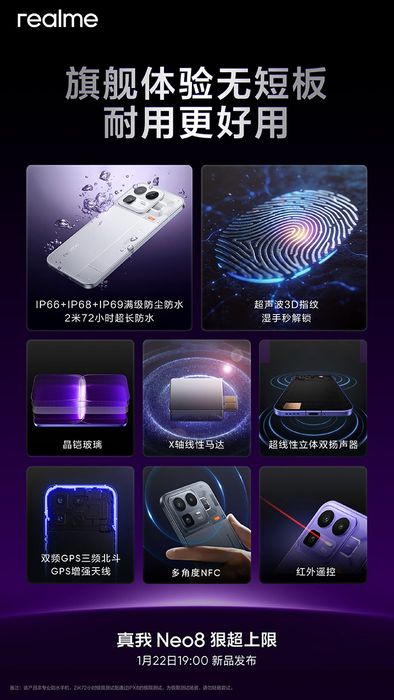 Các tính năng chính của realme Neo8 đã được tiết lộ