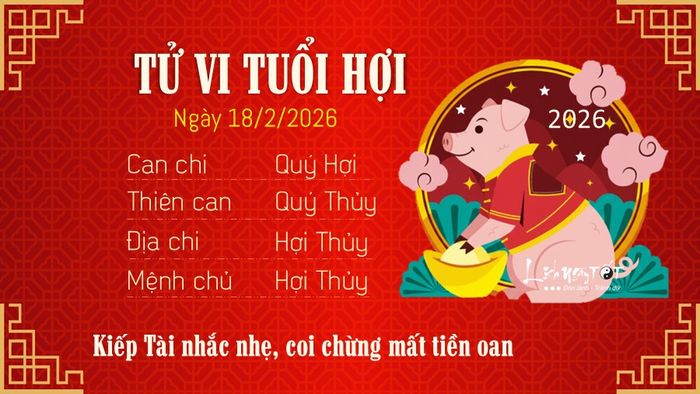 Tử vi hàng ngày 18/2/2026 - Tuổi Hợi