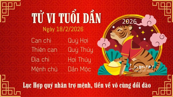 Tử vi hàng ngày 18/2/2026 - Tuổi Dần