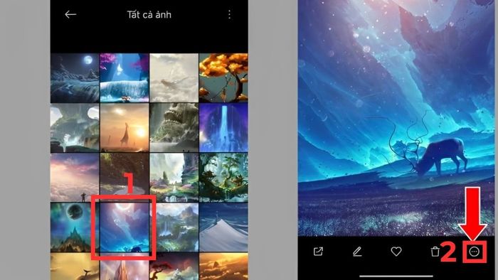 Hướng dẫn cài đặt hình nền Xiaomi trực tiếp từ thư viện ảnh - bước 1, 2